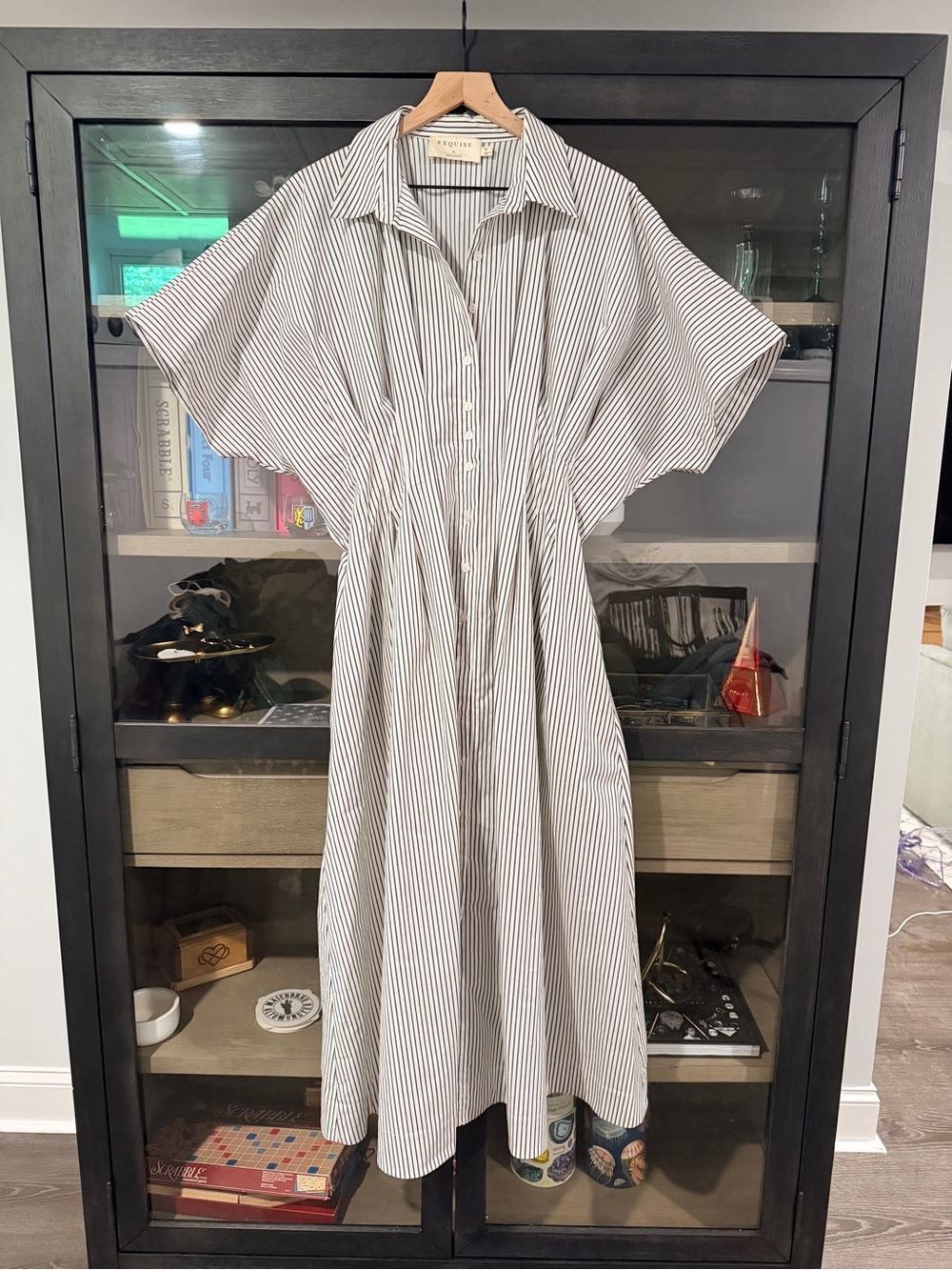 Exquise By Anthropology - Tobie Striped Shirtdress in White and black XL - Picture 4 of 6